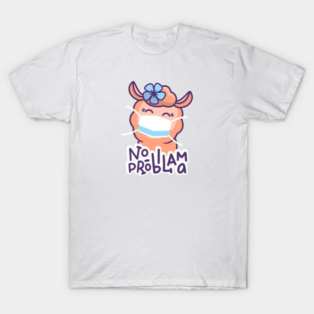 Cute Llama No Probllama T-Shirt by mchda